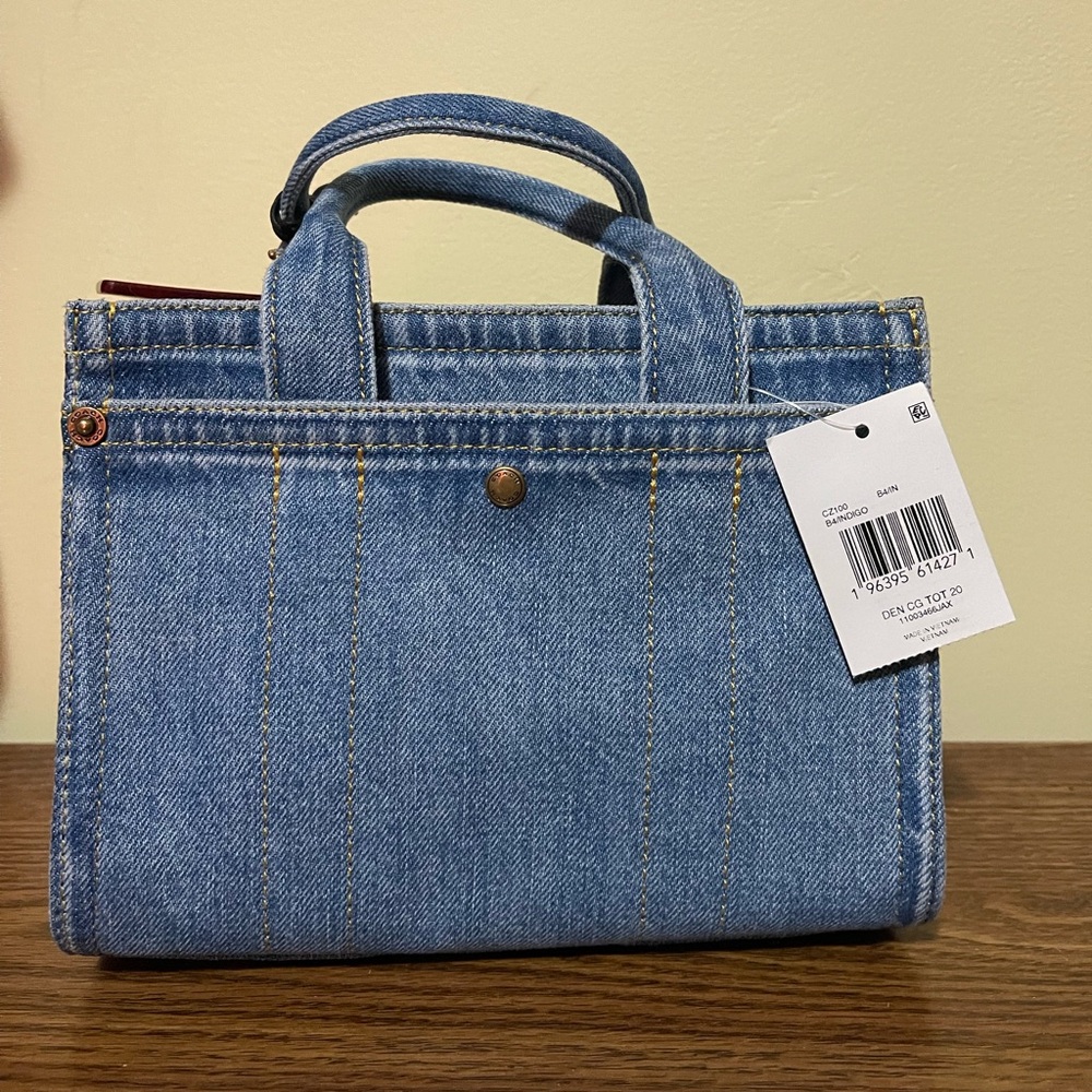 Coach Mini Denim Cargo Tote 20 - Picture 6 of 7